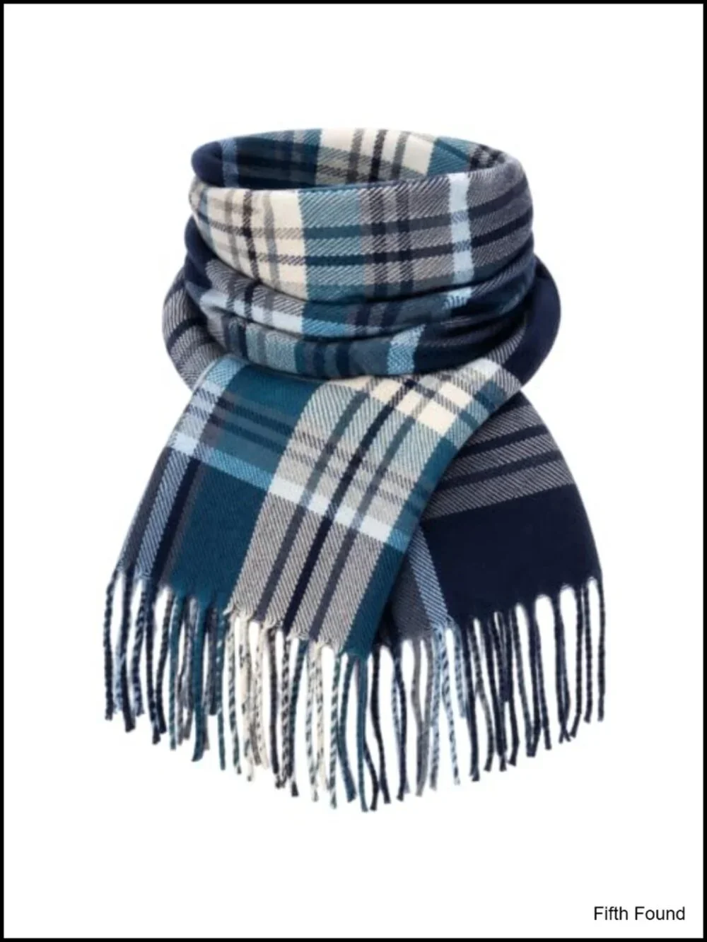 Women's Chunky Plaid Blanket Scarf Shawl Wrap with Fringe Winter